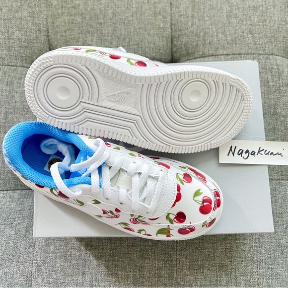 🍒 Nike Air Force 1 low PS white cherry gingham shoes - Picture 5 of 5
